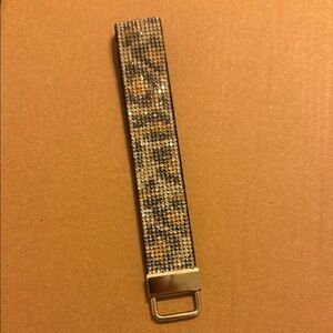 Leopard Print Rhinestone Keychain Wristlet